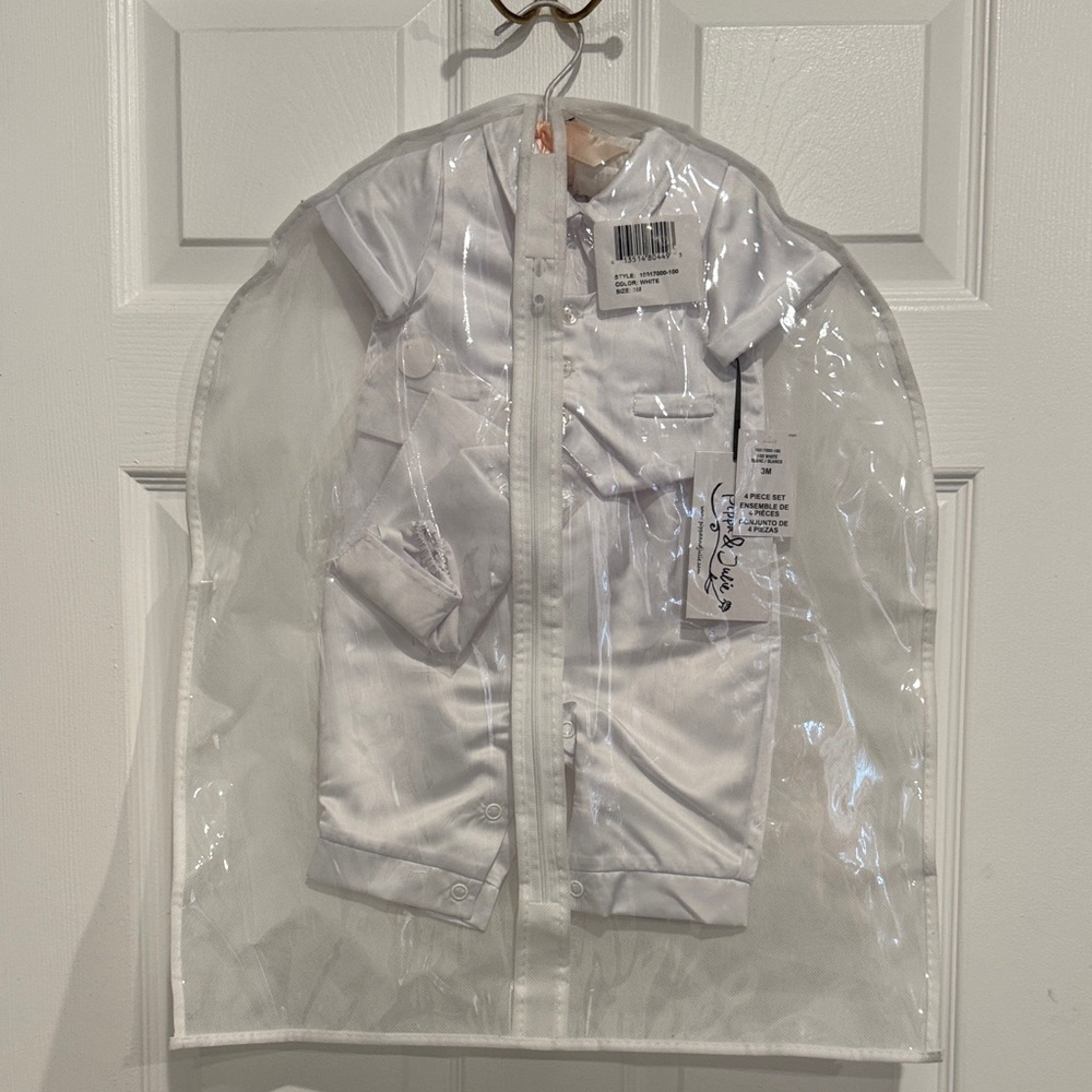 🆕Pippa and Julie White Baby Christening Outfit size 3M